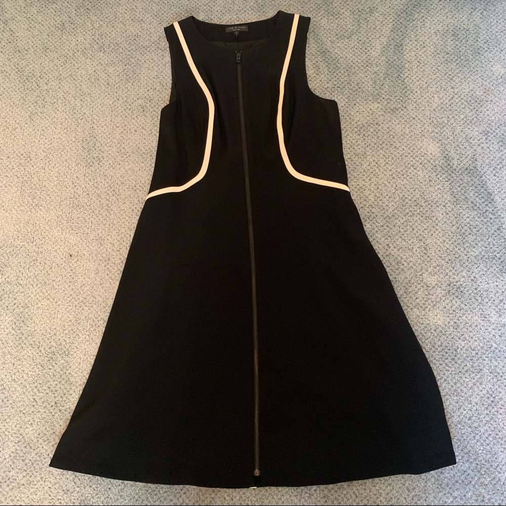 rag & bone Black Dress with White Accents